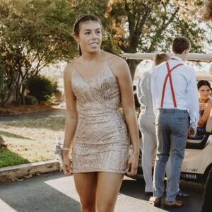 Nude/Pink Homecoming Dress
